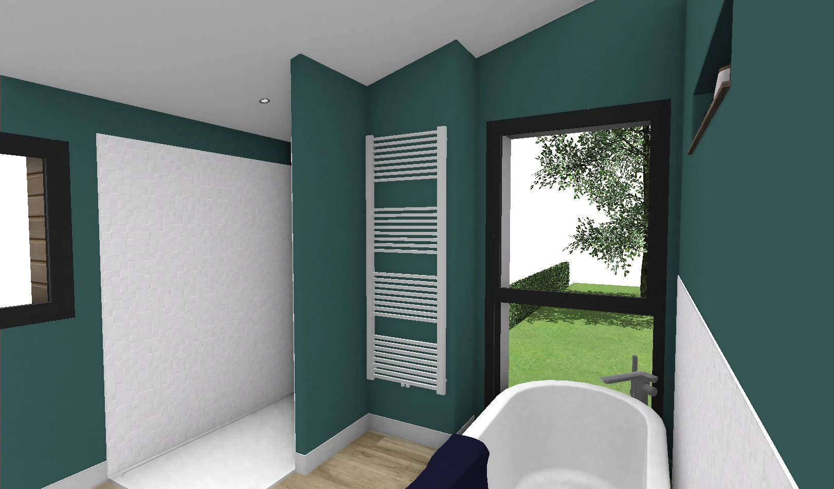 Salle de bain vue 2 — rendu 3D