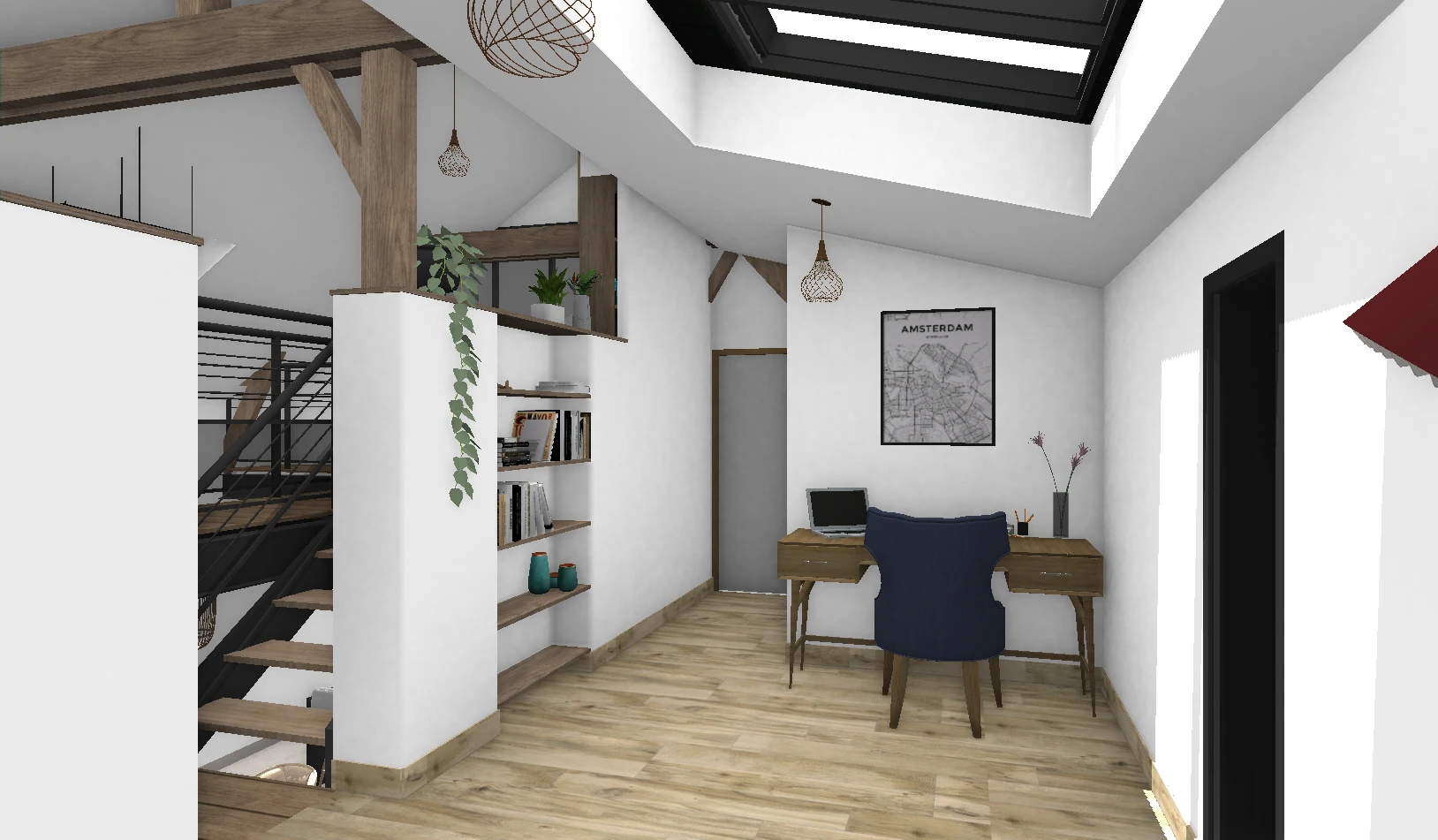 Bureau vue 2 — rendu 3D